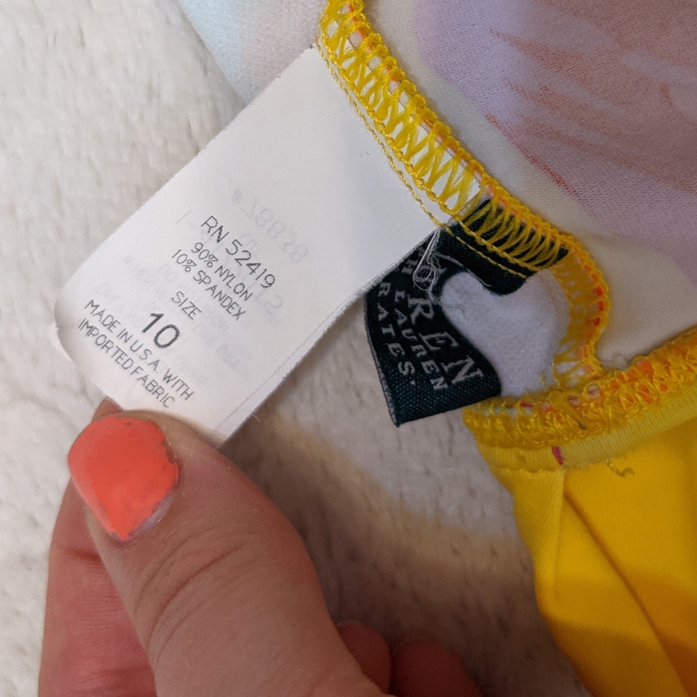 LRL Halter Tankini Top Yellow Tropical - Picture 9 of 11